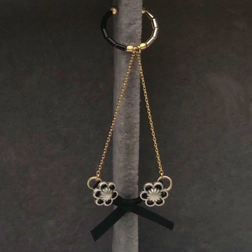 耳畔飄逸的緞帶 | 兩用耳骨夾 單邊