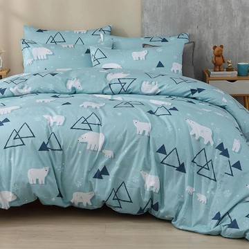 8x7特大薄被套/美國棉授權品牌 / 哈肯小熊 [鴻宇] 台灣製 - 2507藍