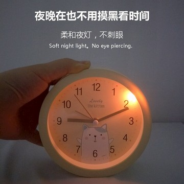 鬧鐘學生用卡通兒童專用時鐘小鬧鈴臥室靜音床頭男女定時夜光鐘表