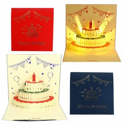 DERAYEE クリスマス 誕生日 カード メッセージカード 音楽付き 封筒付き 3D立体 光り付き 金箔押し グリーティングカード 封筒テ