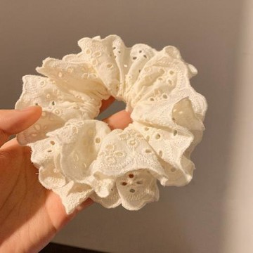 趙露思同款蕾絲大腸發圈超仙鏤空花邊肥腸發圈復古皮筋頭繩發飾女
