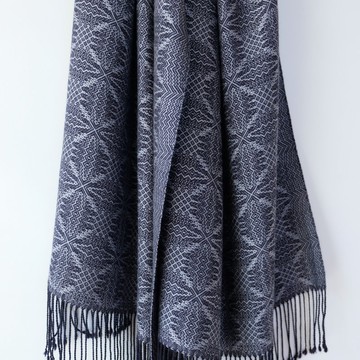 Cashmere 手工編織喀什米爾絲綢披肩【柊華05】