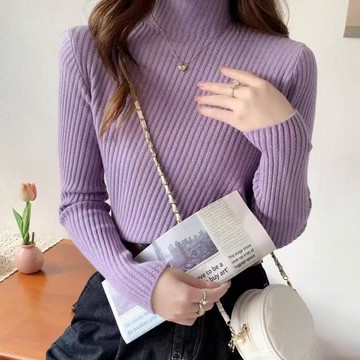 衣時尚 針織衫 毛衣衫 保暖衫 羊毛衫 內搭 新款洋氣針織衫半高領毛衣氣質修身內搭羊毛打底衫-8245.