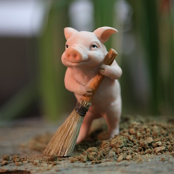 創意小豬擺件可愛仿真動物花園庭院微景觀魚缸裝飾品個性網紅禮物