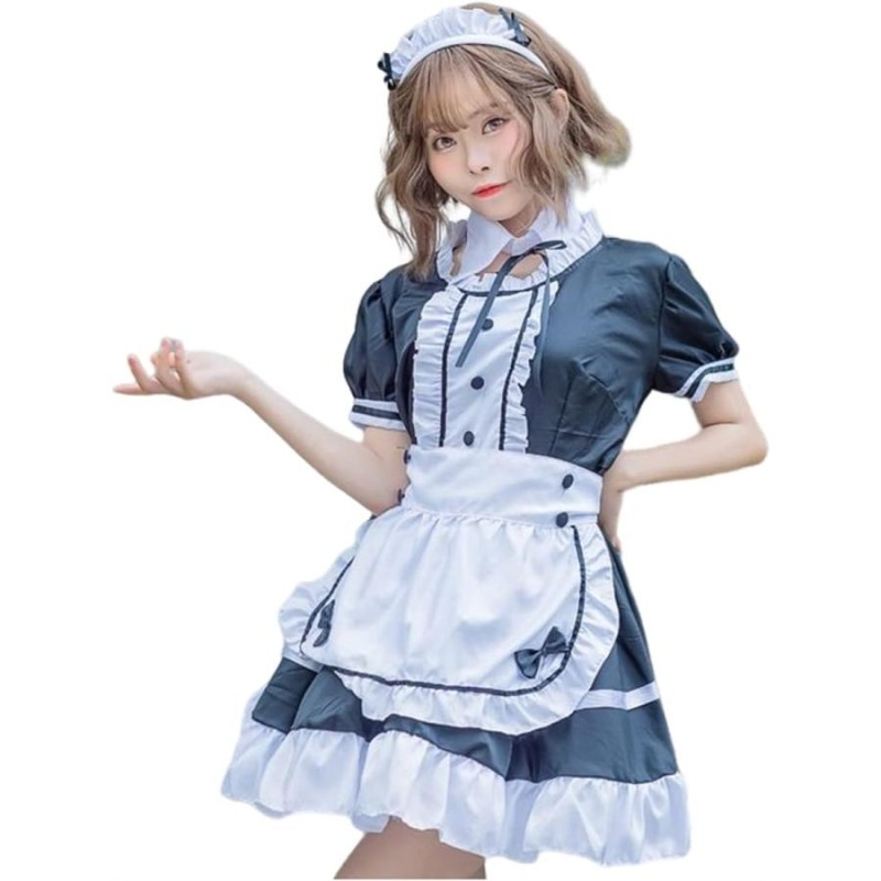 メイド服 コスプレ 衣装 ロリータ 仮装 パーティー カチューシャ e583( ブラック, L) | LINEブランドカタログ