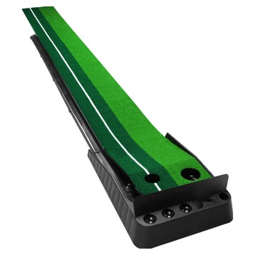 高爾夫自動回球推桿練習毯  1個  250 x 30cm  綠色/白色/黑色