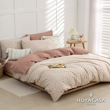 HOYACASA 精梳棉兩用被床包組 (天絲入棉30%)｜微曦花語｜(單人/雙人/加大)