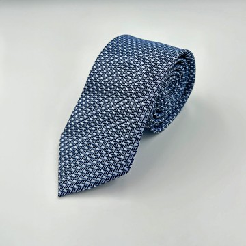 絲質印花配襯領帶/荷蘭藍色 | 4610062078