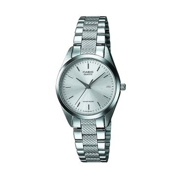 CASIO卡西歐 極簡銀色圓形女錶(LTP-1274D-7A)