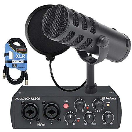 Samson Q9U XLR USB Dynamic Broadcast Mic, Presonus AudioBox USB, XLR Cable, POP Filter Bundle