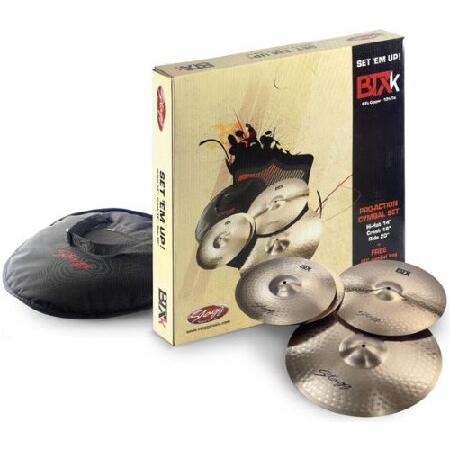 Stagg BTXK-SET B10 Bronze Cymbal Set with 14-Inch Hi-Hats, 16-Inch Crash, 20-Inch Ride and Cymbal Bag