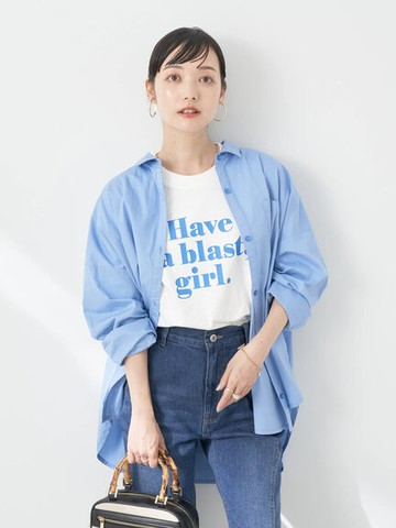 基本款素面落肩口袋長袖襯衫(1N32L0A0100) - earth music&ecology