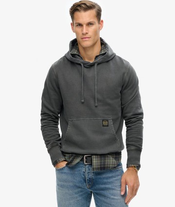 Superdry Men's Men's Contrast Stitch Relaxed Hoodie Black / Washed Black - Size: S