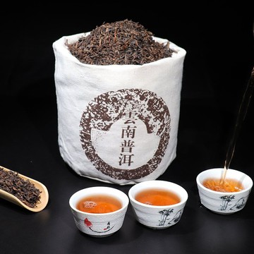 【茶品名】普洱茶 普洱1000克云南勐海普洱茶熟茶散茶 散裝宮廷金芽十年陳香宮廷熟普