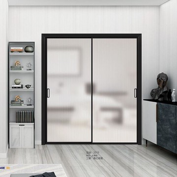 廚房推拉門 極窄邊框三聯動鋁合金 客廳陽臺吊軌移門 長虹玻璃隔斷門