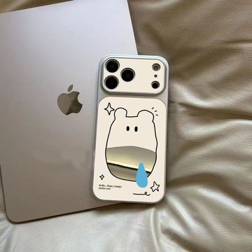🔥臺灣出貨 好物上新💥 趣味鏤空鏡面鼻涕小牛適用iPhone17promax/16手機殼15大視窗14/13