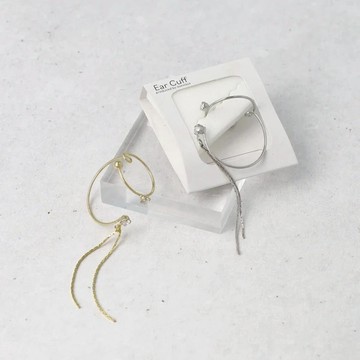 ｜OSEWAYA｜流光垂鍊耳骨夾 -左耳用 金色 銀色 日本飾品