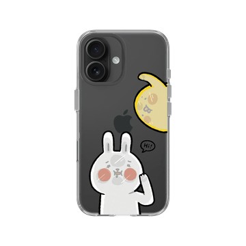 iPhone 16 Clear Case（相機按鈕） 透明 - 懶散兔與啾先生 Lazy Rabbit and Mr.Chu - 貼玻璃