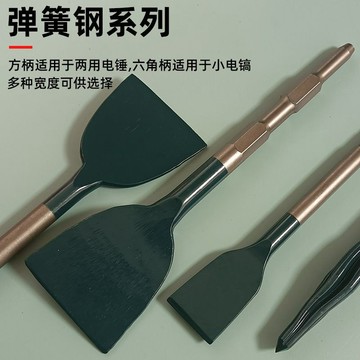 【臺灣熱賣】彈簧鋼加寬超薄扁鑿 蛇形電鎬尖鑿 電錘方柄六角衝擊鑽頭 混泥土開槽