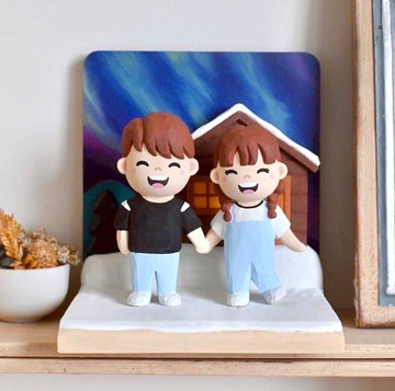 客製化 可愛雙人公仔小木雕 傳圖估價勿直接下單 結婚禮物