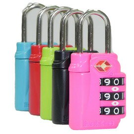 旅遊用品 三碼式行李鎖1組(顏色隨機)