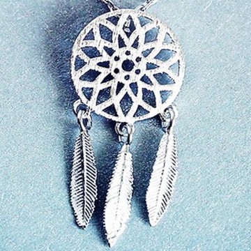 現貨+預購 925純銀項鍊-捕夢網羽毛造型獨特吸睛流行母親節生日情人節禮物女配件73y80【獨家進口】【米蘭精品】