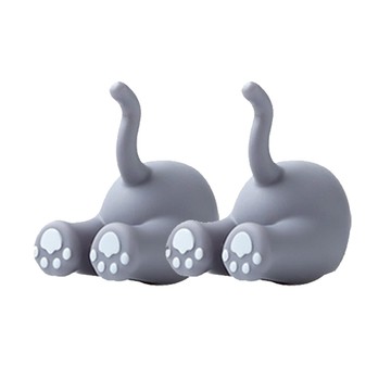 可愛動物尾巴牙刷架 Set 2個 ABS+搪膠材質  貓貓