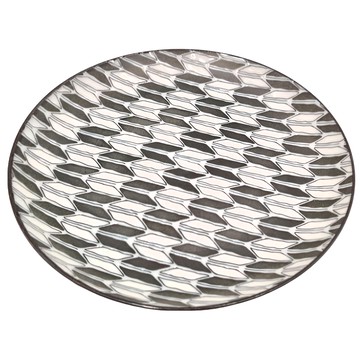 日本製 美濃燒 混和顏色 陶瓷餐盤  1個  現代輕量箭矢