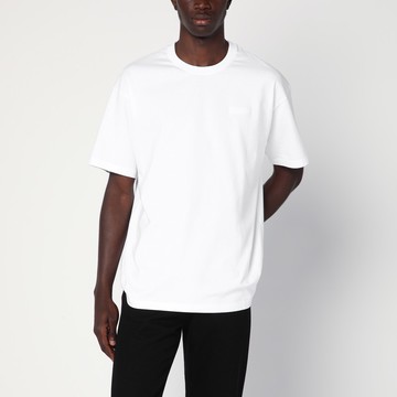 White cotton T-shirt with logo patch