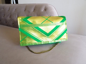 【日本製・手工】和服腰帶 × 肩背包 手拿包　和服再製　和風現