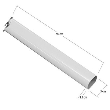 橢圓鐵管 白色 15mmx30mmx900mm 一入