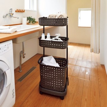 leqair 日製三層分類洗衣籃推車-DIY-多色可選 白