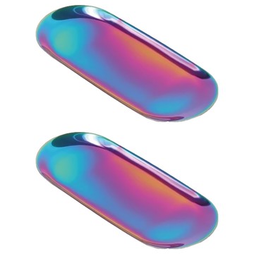 北歐ins創意家居飾品盤 金屬托盤 125G 18cm*8.5cm  彩色  2個