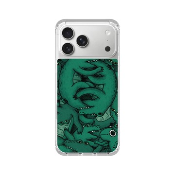 iPhone 17 Pro Max ClearX (MagSafe 兼容) 晶透白 - 怪奇事物所 Incrediville - 肥尾鱷魚密集恐懼症
