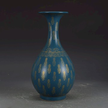 大清雍正年制字紋玉壺春瓶景德鎮仿古瓷器舊貨老貨古董古玩收藏品