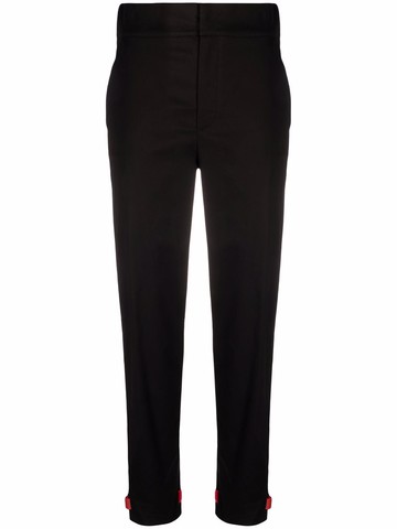 Ferrari - touch-strap cuff trousers - women - Cotton/Cotton/Spandex/Elastane/Polyester - S - Black