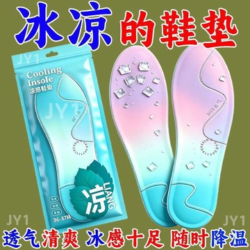 桃園出貨🍂夏季黑科技冰涼鞋墊冰感循環降溫運動鞋皮鞋通用吸溼排汗一次性