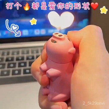 臺灣🚍8H出🉑【520定製刻字】可愛豬豬打火機充氣愛心網紅搞怪送男女友禮物潮 8195