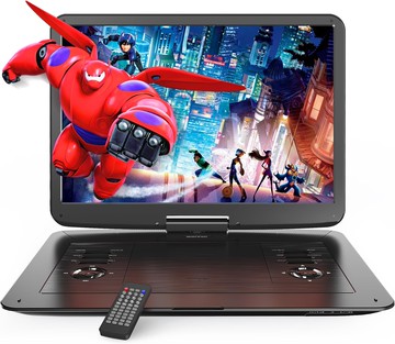 WONNIE W-1538 17.9吋便攜式DVD播放器 15.4吋旋轉螢幕 1280×800 USB／SD播放 CPRM支援 5000mAh電池