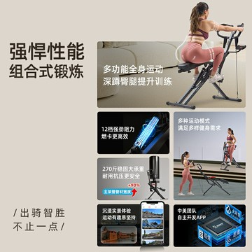 美國SUNNY多功能家用劃船深蹲騎馬機阻力調節全身燃脂運動