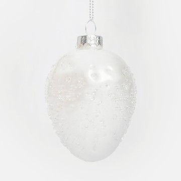 查莉玻璃造型吊飾9cm 蛋形珠光白