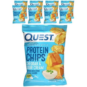 Quest Nutrition, 原味蛋白片、切達乳酪和酸奶油，8 袋，每袋 1.1 盎司（32 克）