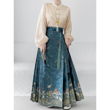 醉雨朵【蘆池小景】明制春夏款馬面裙套裝日常可穿漢服女2025新款