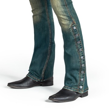 Hellraiser 側排釦復古藍牛仔褲