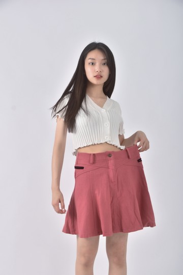 (L) ehome質感粉色短裙