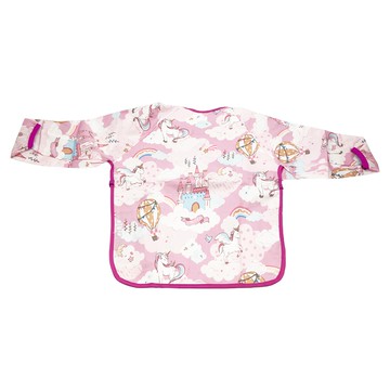 PUKU 藍色企鵝 長袖防水圍兜衣  大尺寸  背面鏤空設計  大防水面積  獨角馬  1件