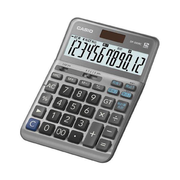（まとめ）カシオ計算機 軽減税率電卓 デスクタイプ DF-200RC-N（×10セット）〔代引不可〕
