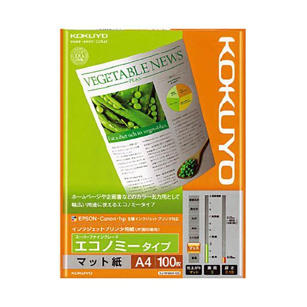 (まとめ) コクヨ インクジェットプリンタ用紙スーパーファイングレード エコノミータイプ A4 KJ-M18A4-100 1冊(100枚) 〔×30セット〕