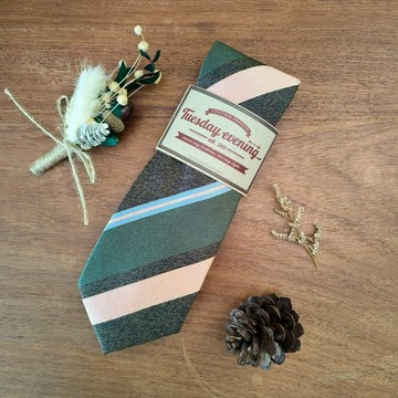 領帶 綠色漸層條紋 | 8cm