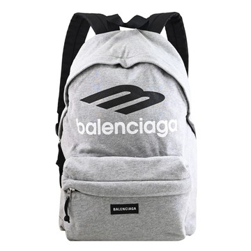 BALENCIAGA 巴黎世家 503221 Explorer 3B Stencil 棉質混紡休閒後背包.灰